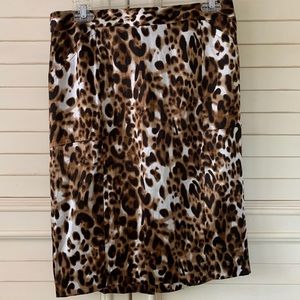 Venus silk leopard print skirt